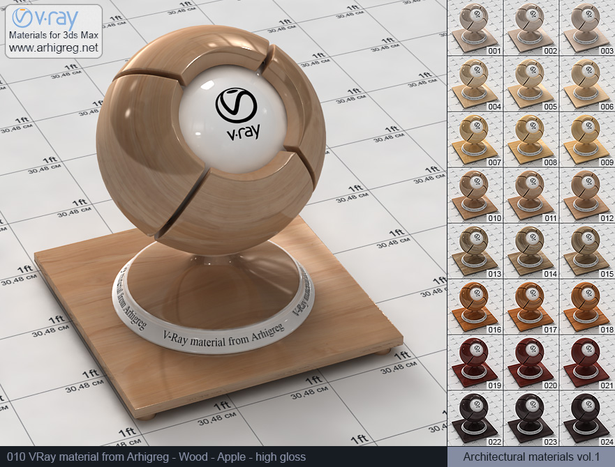 vray materials, wood material, vray, apple wood vray