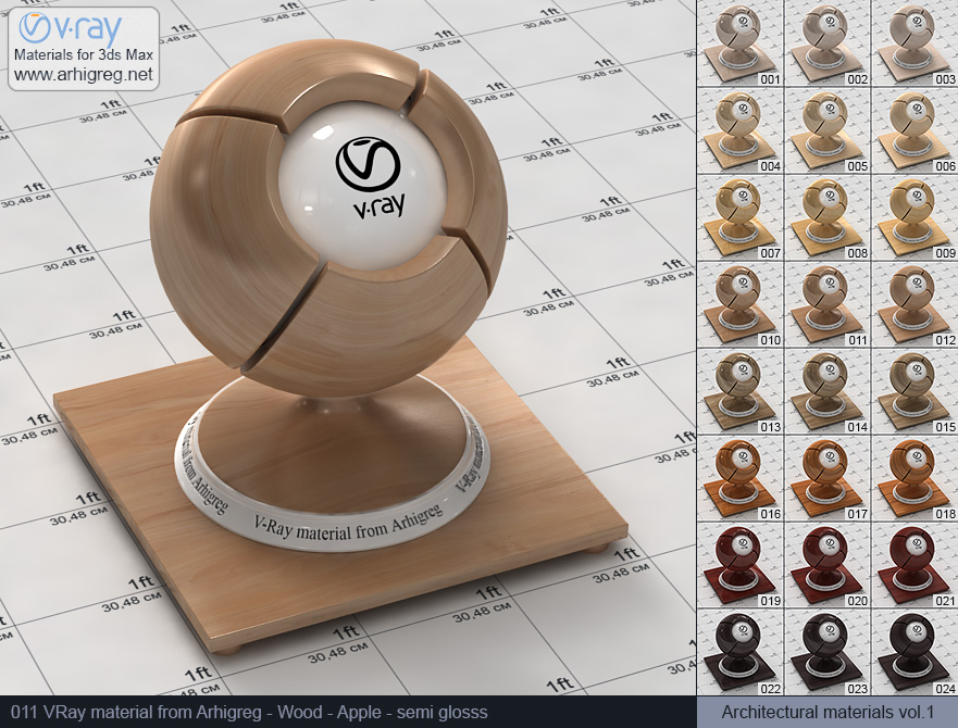 vray materials, wood material, vray, apple wood vray