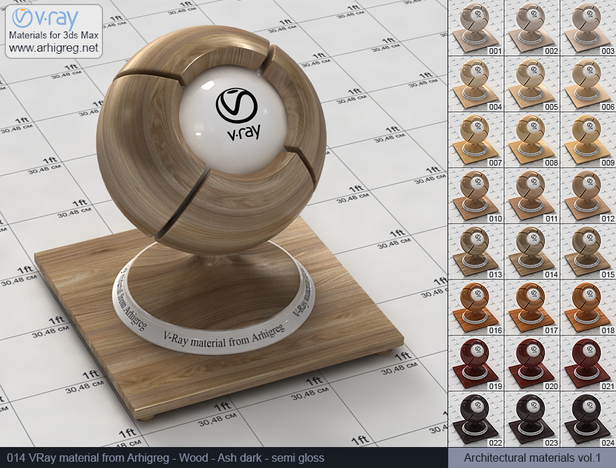 vray materials, wood material, vray, ash dark wood vray