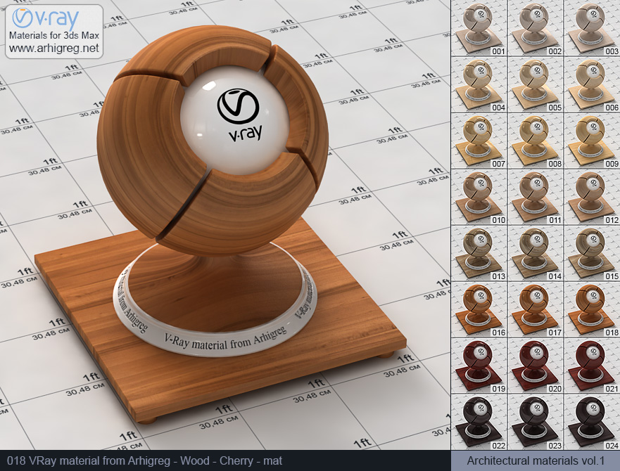 vray materials, wood material, vray, cherry wood vray