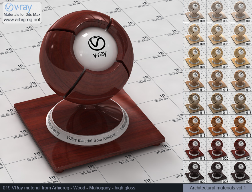 vray materials, wood material, vray, mahogany wood vray