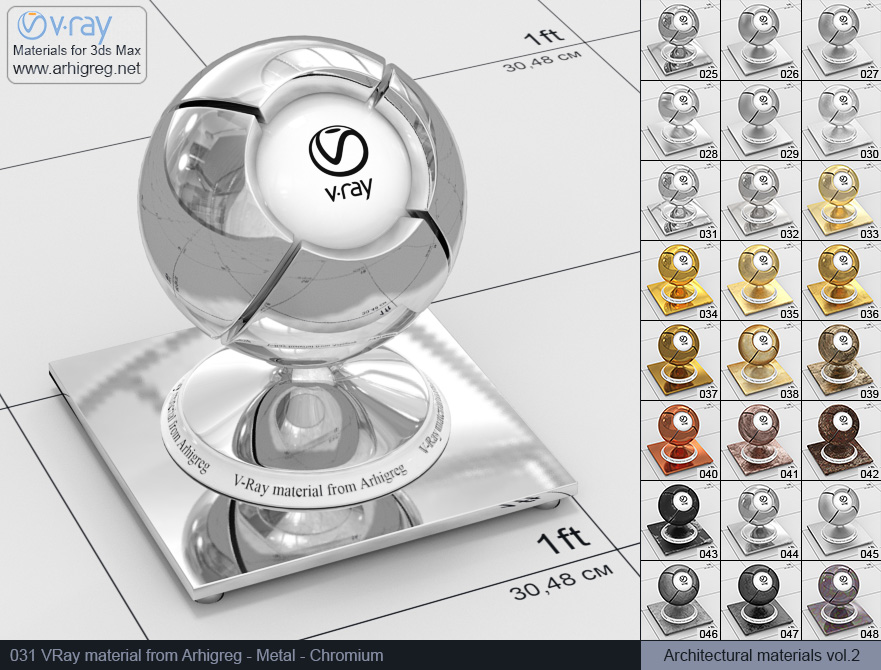 vray metal material, chromium vray material, vray material, 3d max vray material, vray material free, vray metal, metal vray