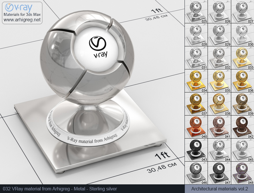 vray metal material, silver vray material, vray material, 3d max vray material, vray material free, vray metal, metal vray