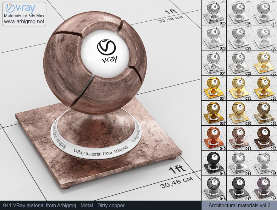 vray metal material, copper vray material, vray material, 3d max vray material, vray material free, vray metal, metal vray