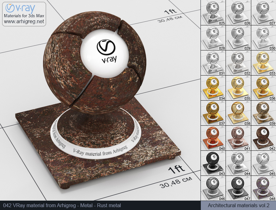 vray metal material, rust vray material, vray material, 3d max vray material, vray material free, vray metal, metal vray