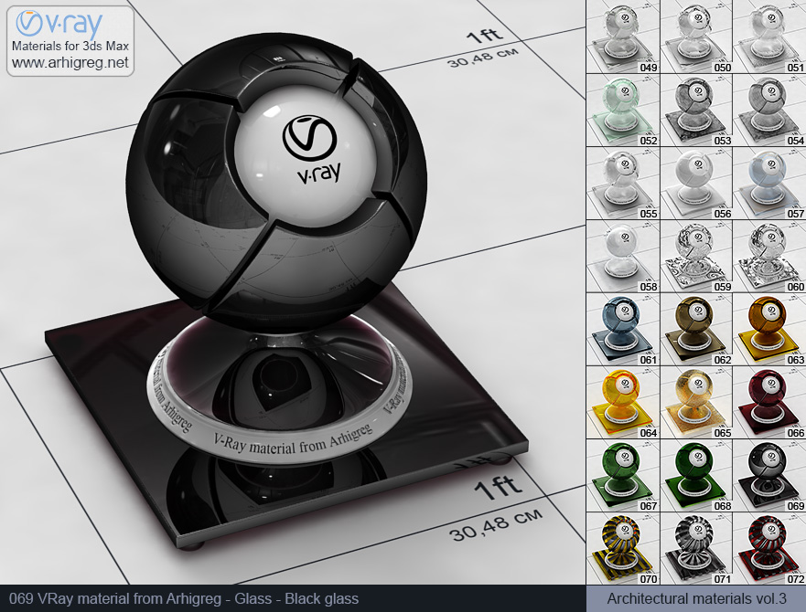 vray material, 3d max vray material, vray material free, vray glass, glass vray