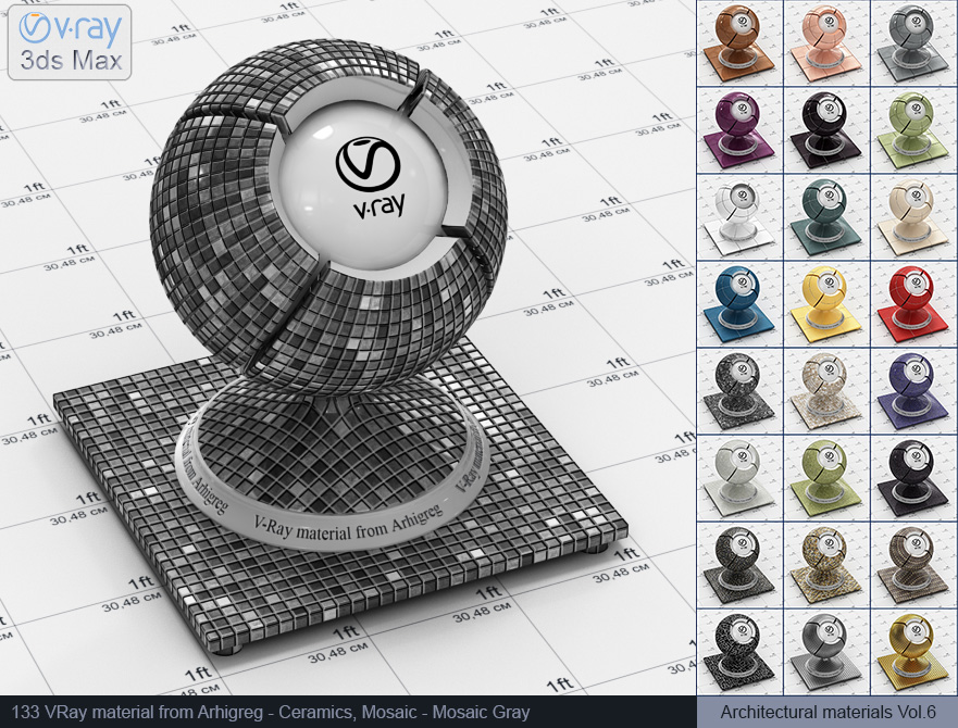 mosaic, vray material, vray material tile, 3d max vray material, vray material free, vray tiles