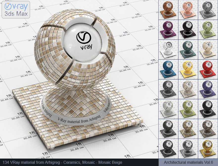 mosaic, vray material, vray material tile, 3d max vray material, vray material free, vray tiles