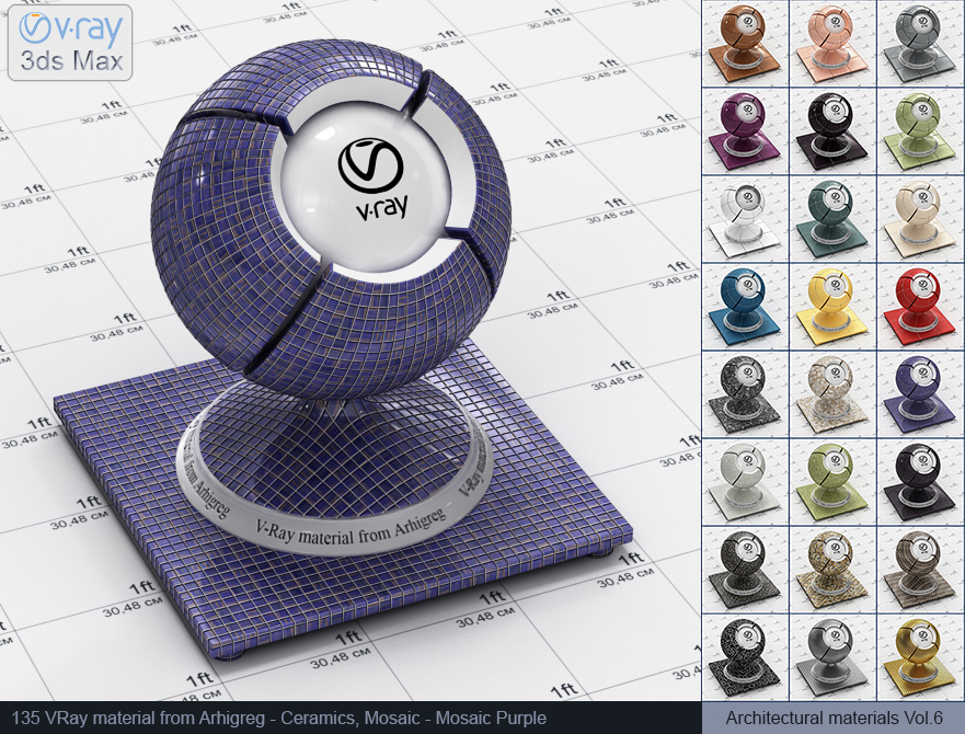 mosaic, vray material, vray material tile, 3d max vray material, vray material free, vray tiles