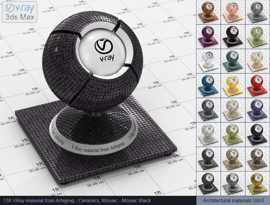 mosaic, vray material, vray material tile, 3d max vray material, vray material free, vray tiles