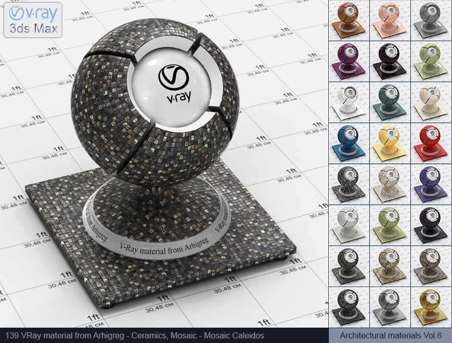 mosaic, vray material, vray material tile, 3d max vray material, vray material free, vray tiles