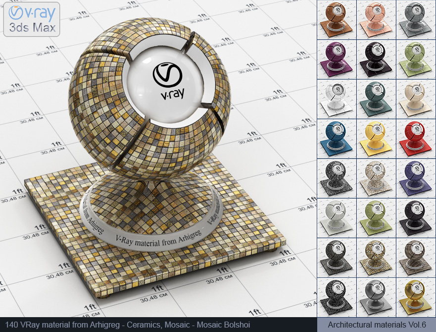 mosaic, vray material, vray material tile, 3d max vray material, vray material free, vray tiles
