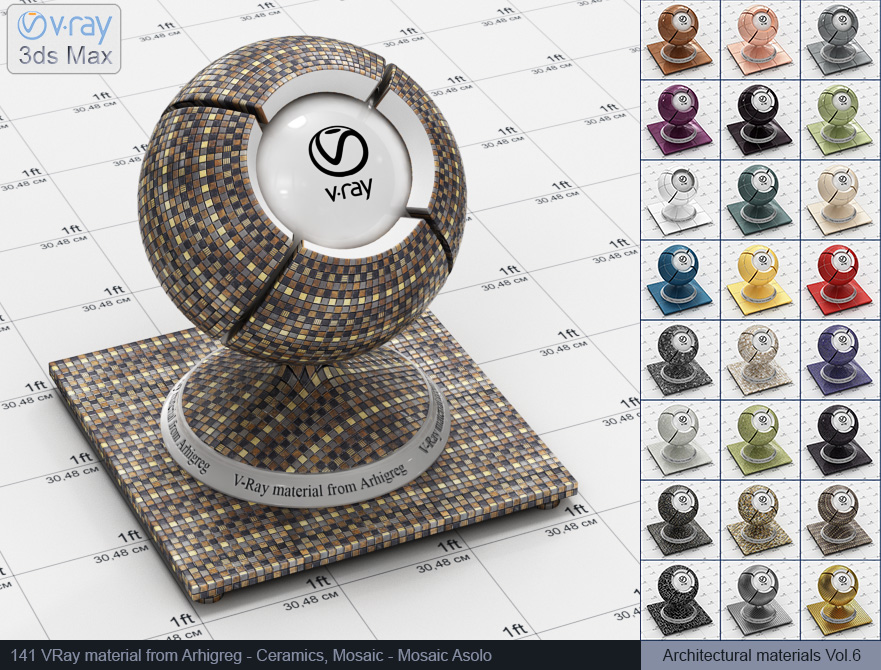 mosaic, vray material, vray material tile, 3d max vray material, vray material free, vray tiles