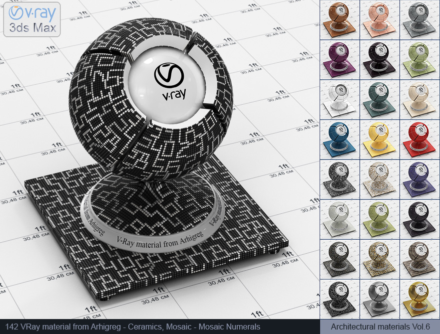 mosaic, vray material, vray material tile, 3d max vray material, vray material free, vray tiles