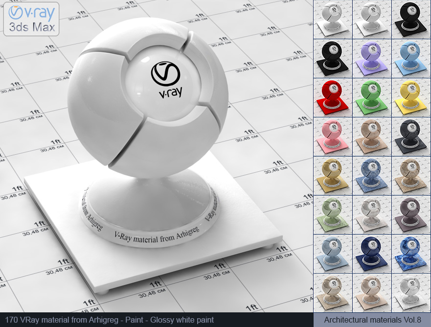 vray paint, vray materials, vray plaster, 3d max vray material, vray material free, materiales vray