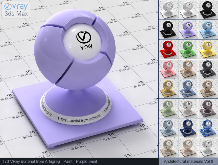 vray paint, vray materials, vray plaster, 3d max vray material, vray material free, materiales vray