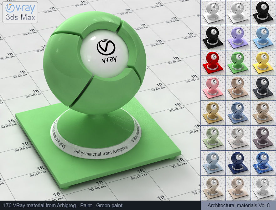 vray paint, vray materials, vray plaster, 3d max vray material, vray material free, materiales vray