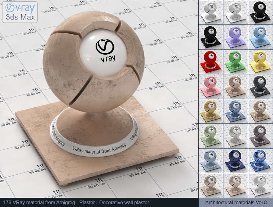 vray paint, vray material plaster, vray plaster, 3d max vray material, vray material free, materiales vray