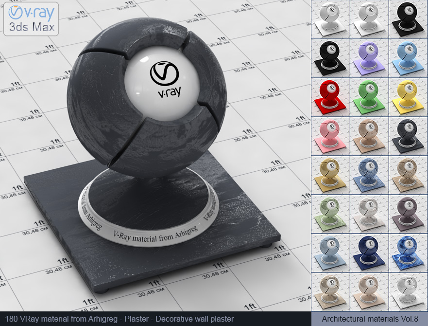 vray paint, vray material plaster, vray plaster, 3d max vray material, vray material free, materiales vray