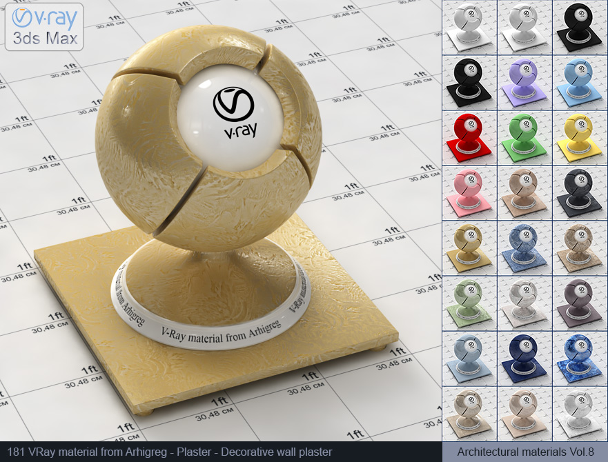 vray paint, vray material plaster, vray plaster, 3d max vray material, vray material free, materiales vray