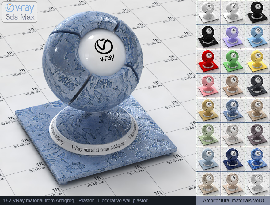 vray paint, vray material plaster, vray plaster, 3d max vray material, vray material free, materiales vray