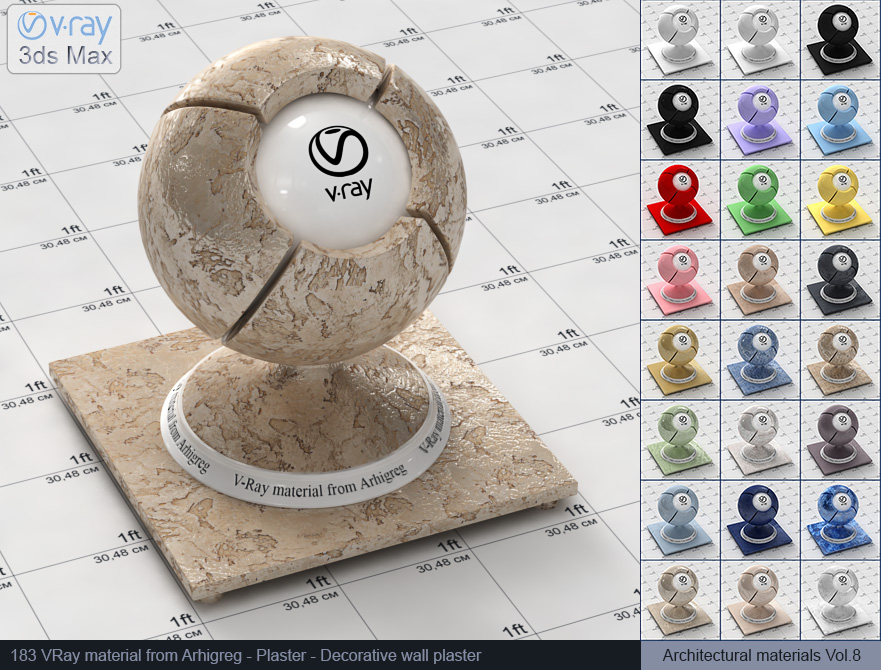 vray paint, vray material plaster, vray plaster, 3d max vray material, vray material free, materiales vray