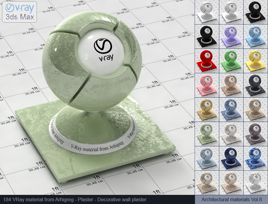 vray paint, vray material plaster, vray plaster, 3d max vray material, vray material free, materiales vray