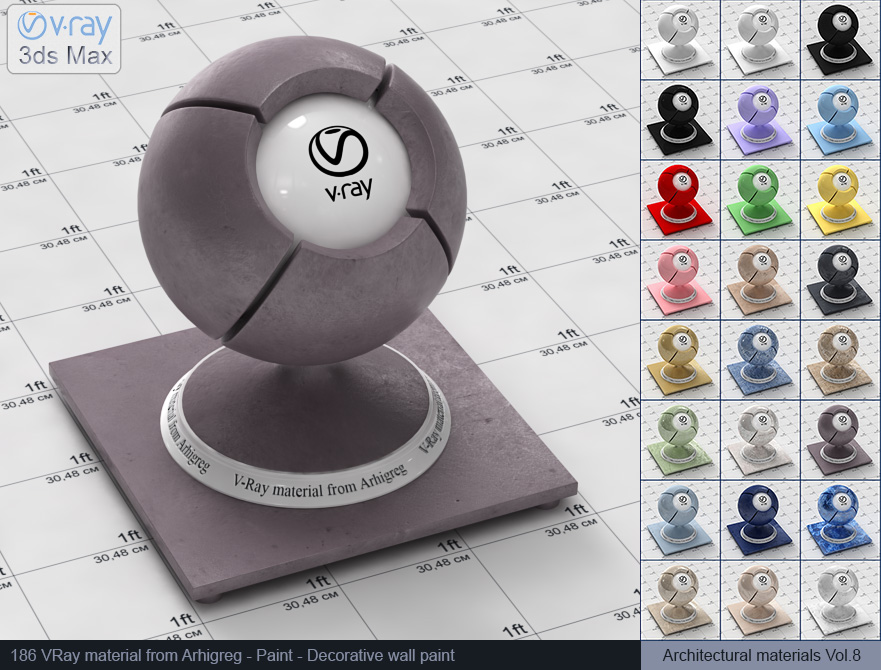 vray paint, vray material plaster, vray plaster, 3d max vray material, vray material free, materiales vray