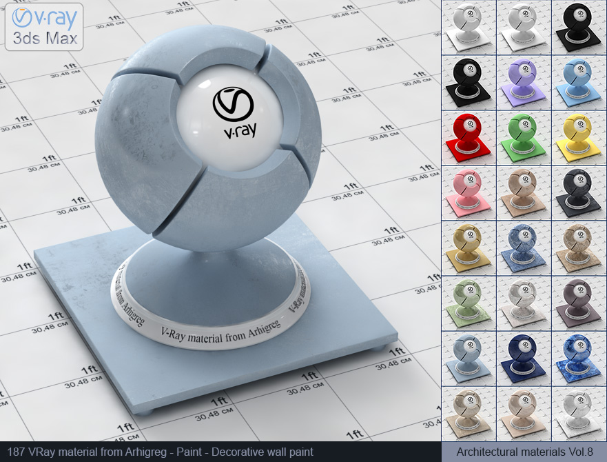 vray paint, vray material plaster, vray plaster, 3d max vray material, vray material free, materiales vray