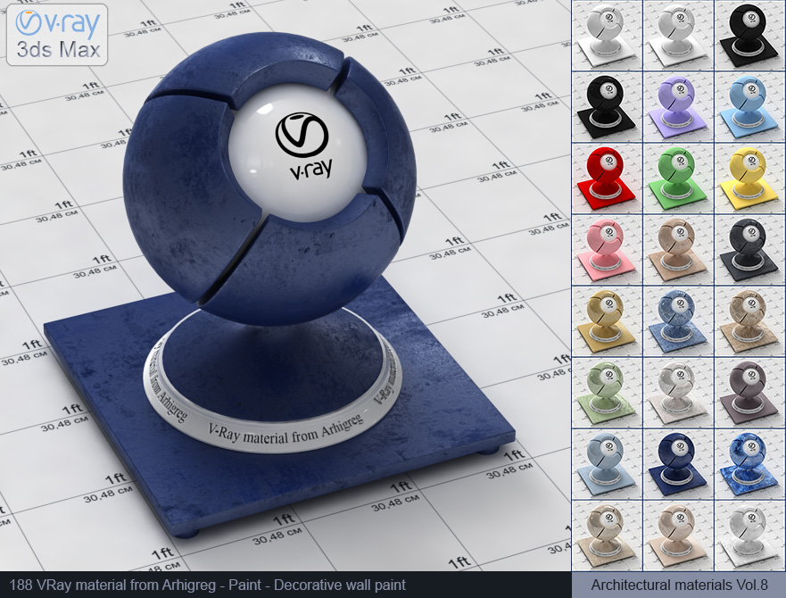 vray paint, vray material plaster, vray plaster, 3d max vray material, vray material free, materiales vray