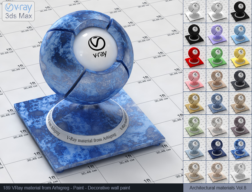 vray paint, vray material plaster, vray plaster, 3d max vray material, vray material free, materiales vray