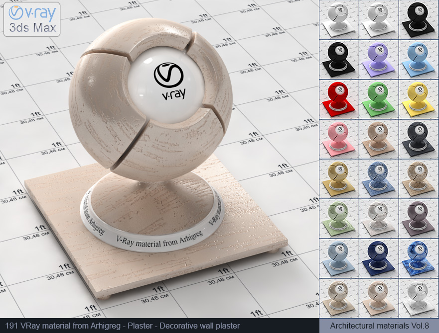 vray paint, vray material plaster, vray plaster, 3d max vray material, vray material free, materiales vray